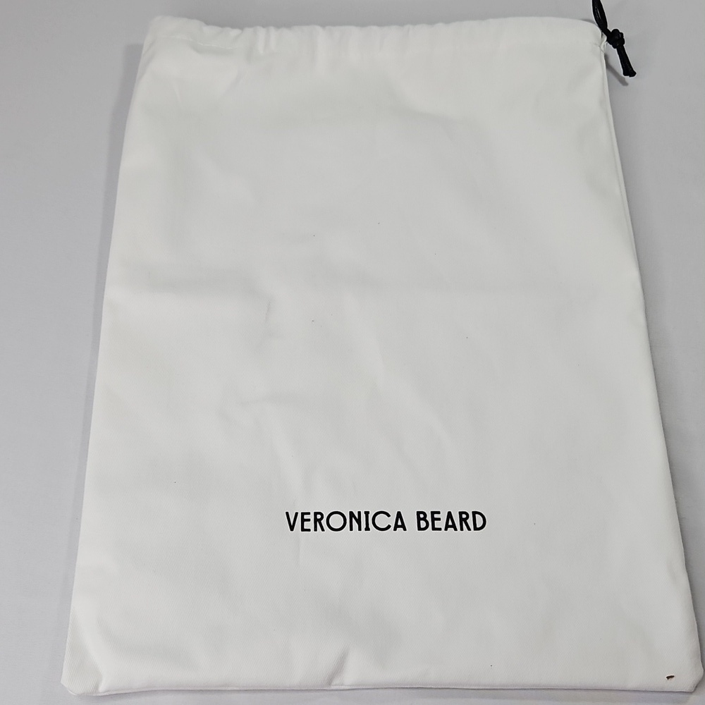 Veronica Beard Marbella lizard-embossed T-strap sandal  parchment white Sz 8 NWT - Picture 8 of 9